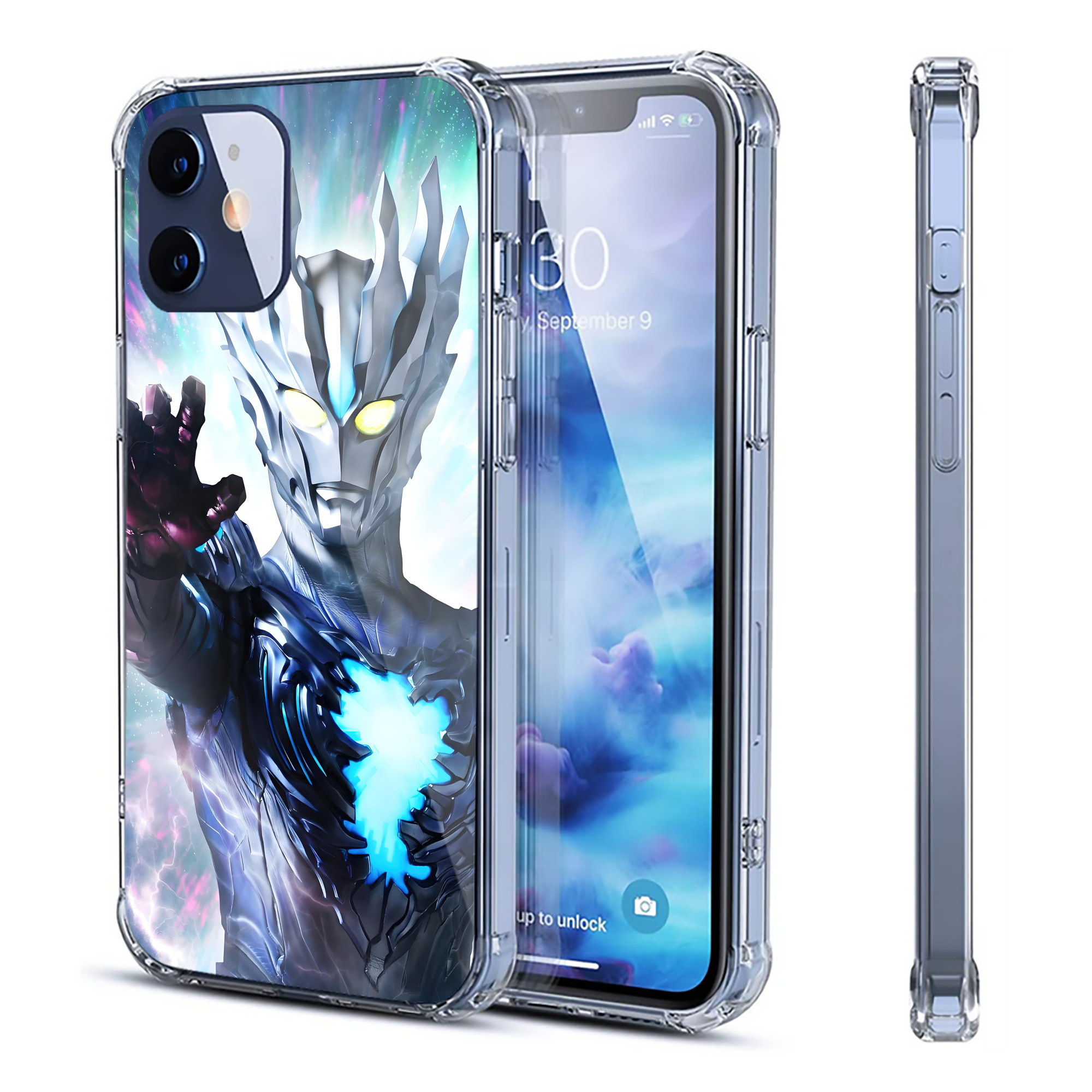 （画像用） ウルトラマン Ultraman 【iPhone 12シリーズ対応】透明スマホケース（クリアソフトケース）
